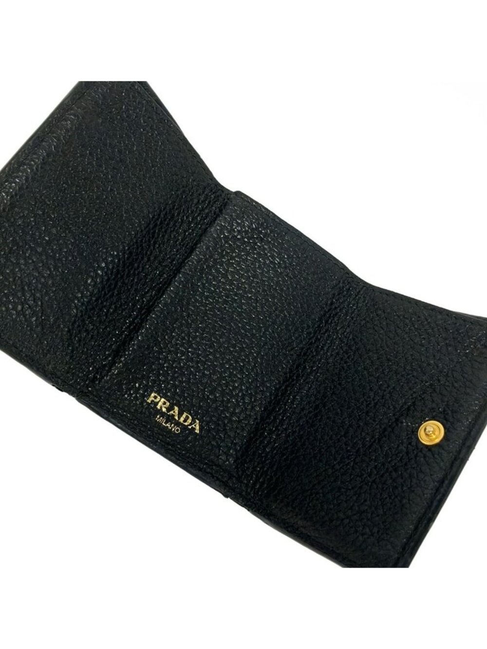 Prada Trifold Wallet Black Leather - Picture 3 of 5